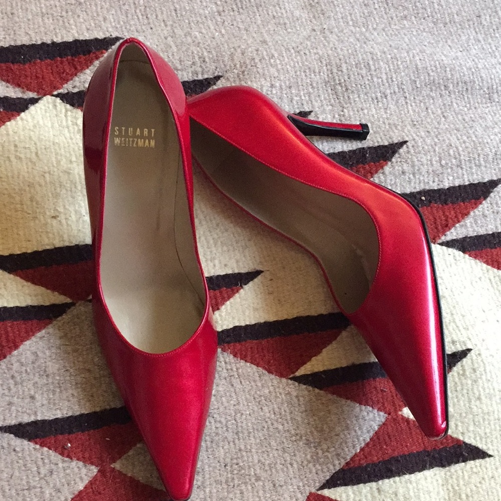 Stuart Weitzman Fever Pumps Quasar Red sz 10 EUC